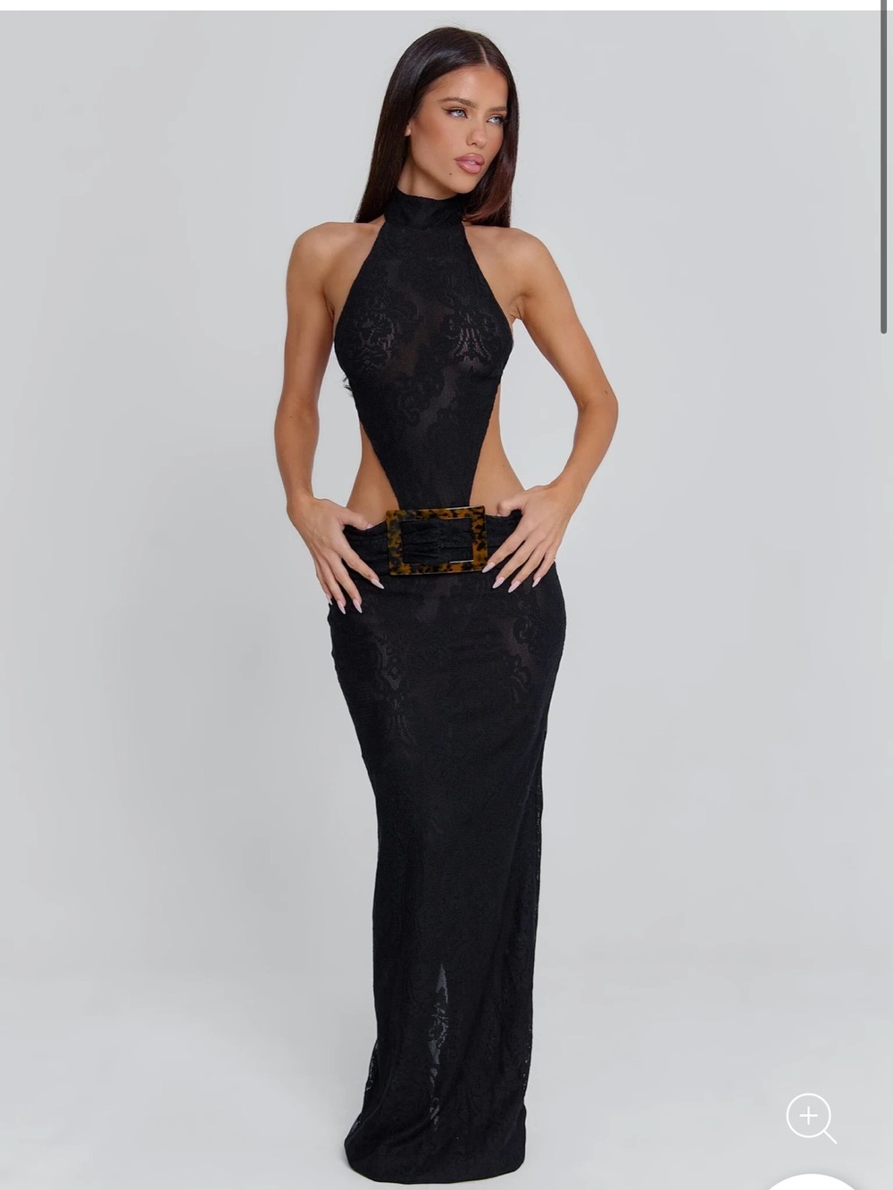 outcast albinae maxi dress black size small